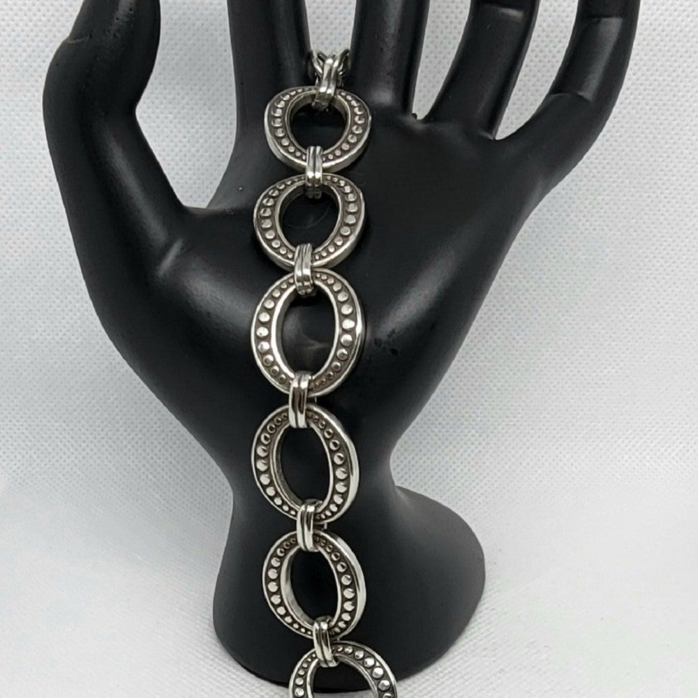 Elegant Brighton Silver-Tone Link Bracelet